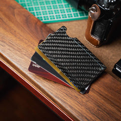 Carbon Fiber Card Holder and Money Clip Push