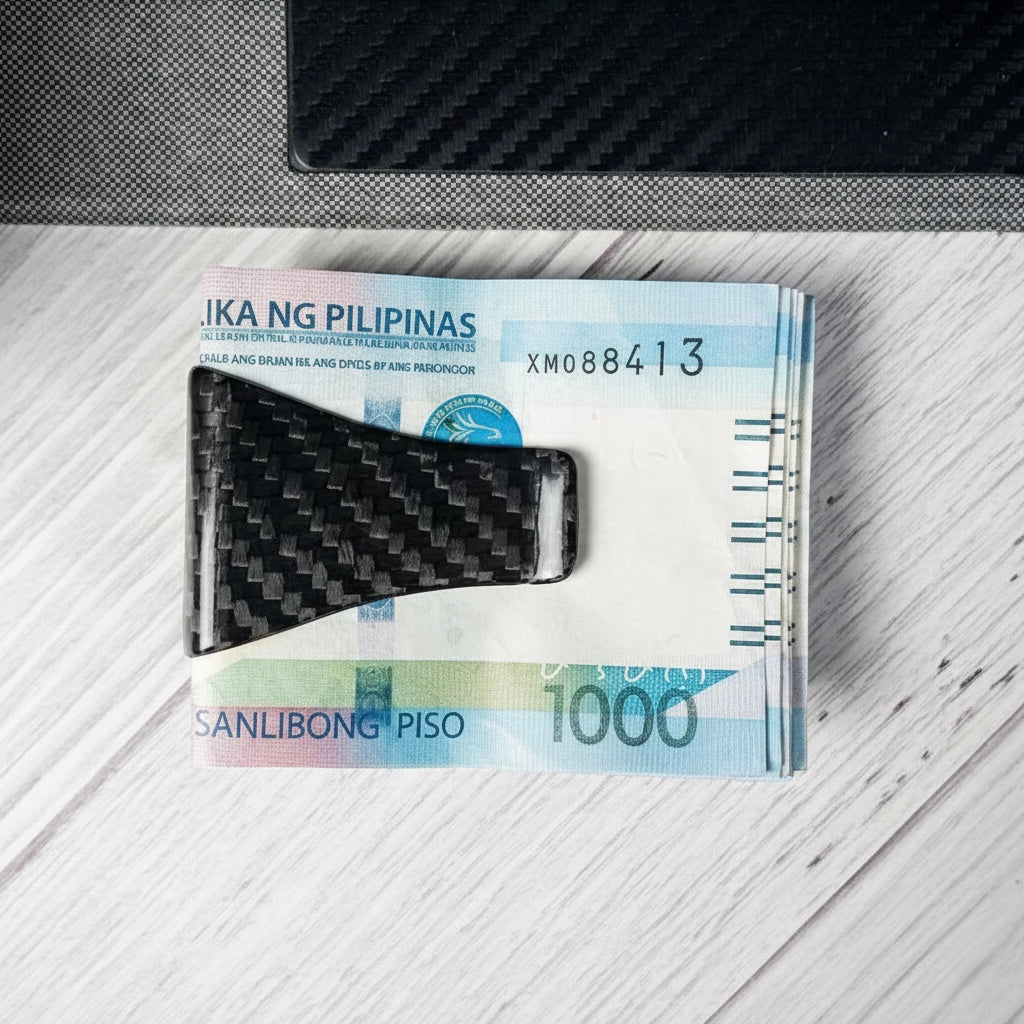 Carbon Fiber Card Holder and Money Clip Push