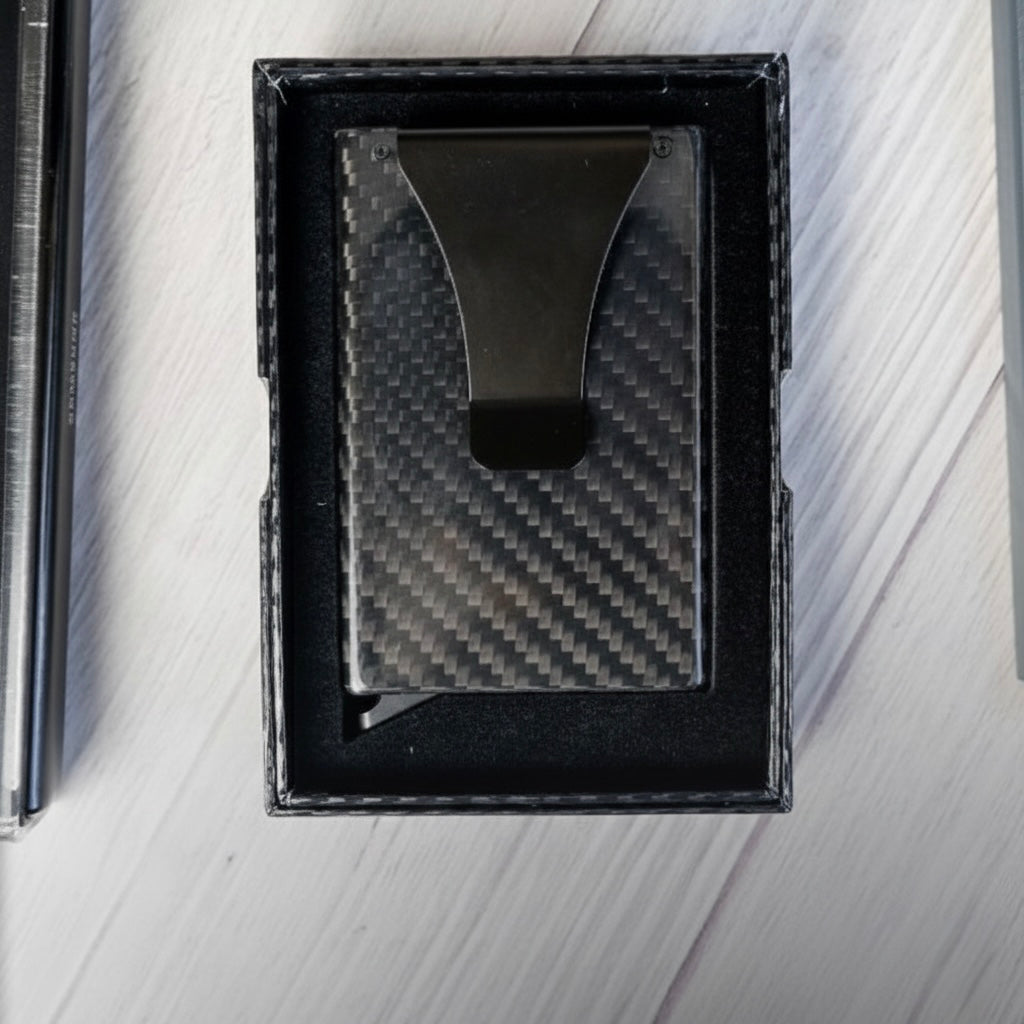 Carbon Fiber Card Holder and Money Clip Slide