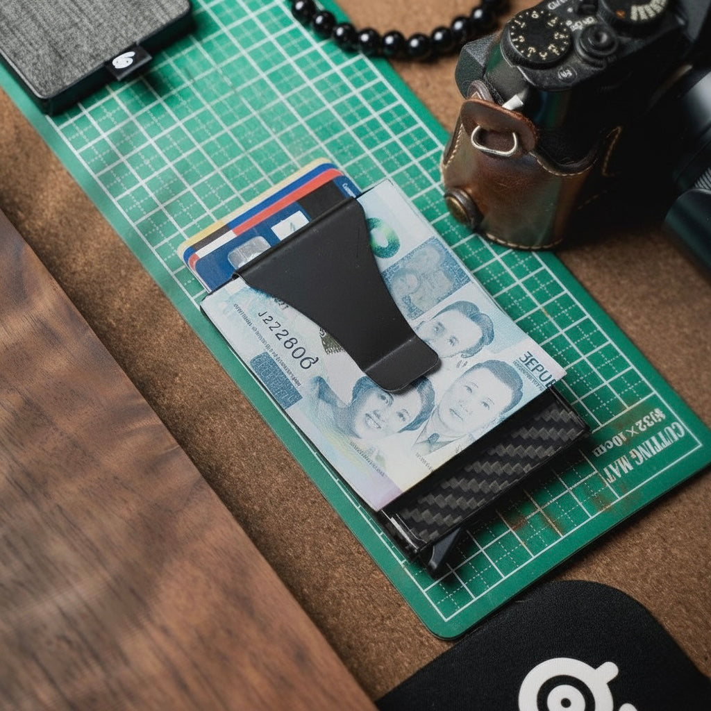 Carbon Fiber Card Holder and Money Clip Slide