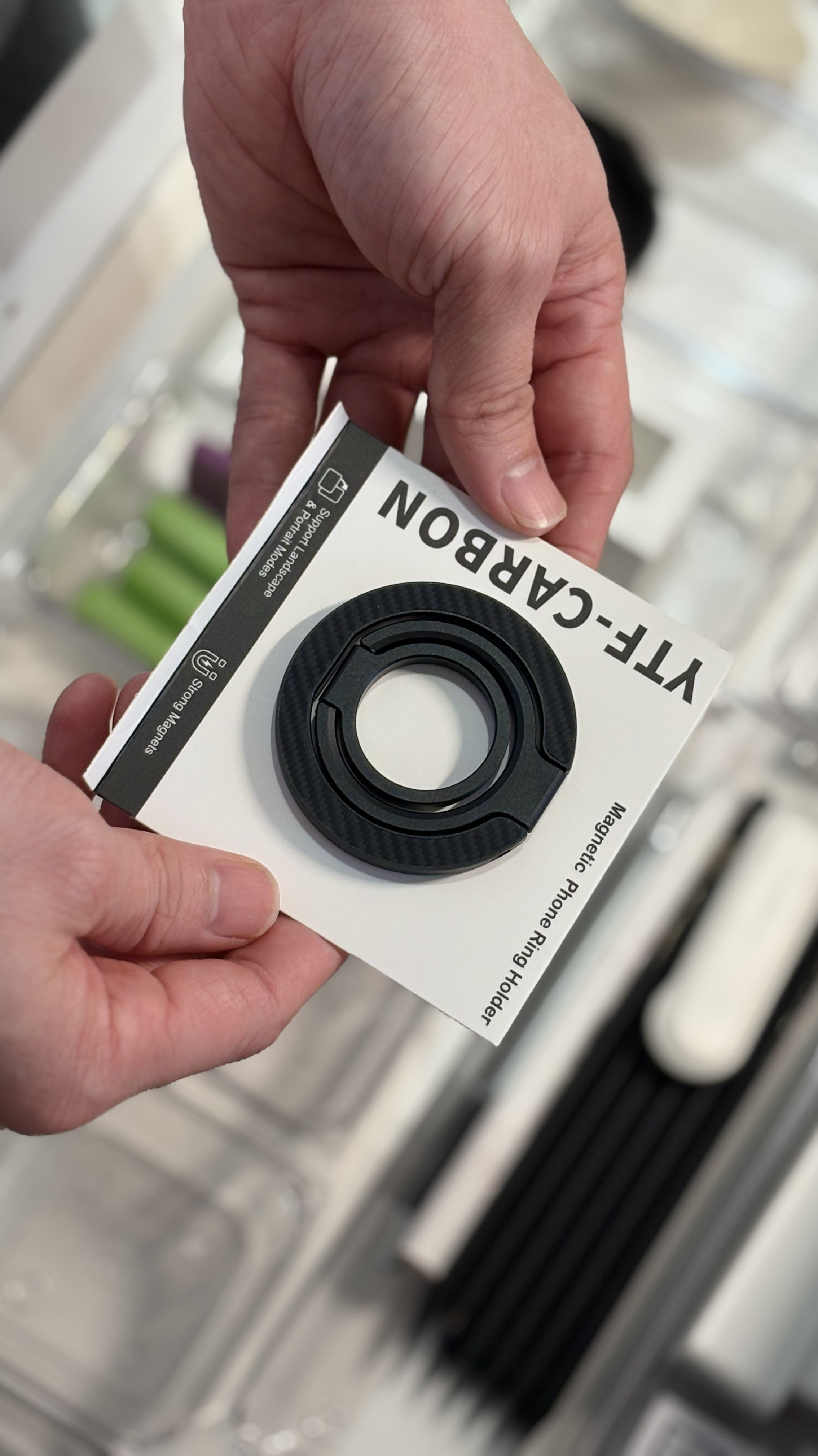 Carbon Fiber Magnetic Phone Ring Holder