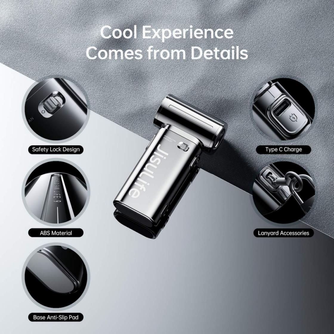 Jisulife Handheld Fan Life9 - Chrome Limited Edition