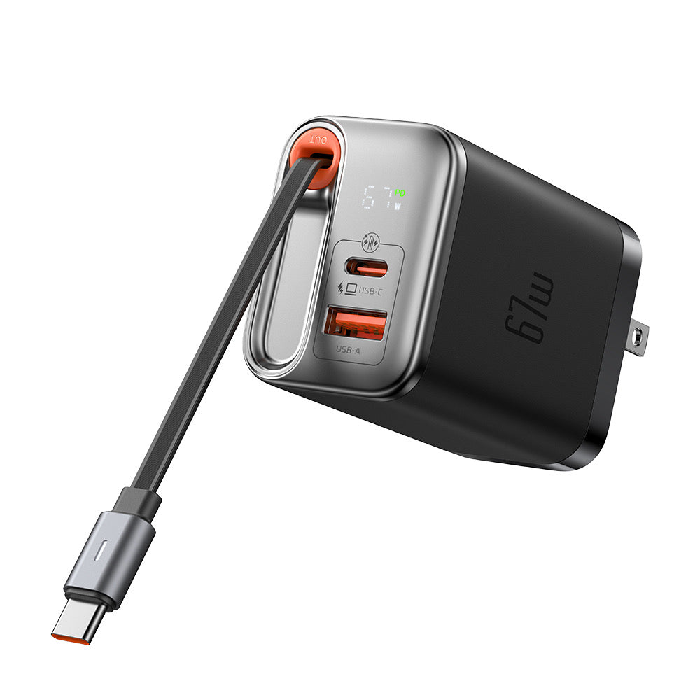 Mcdodo 67W GaN Charger with Built-in Retractable Cable