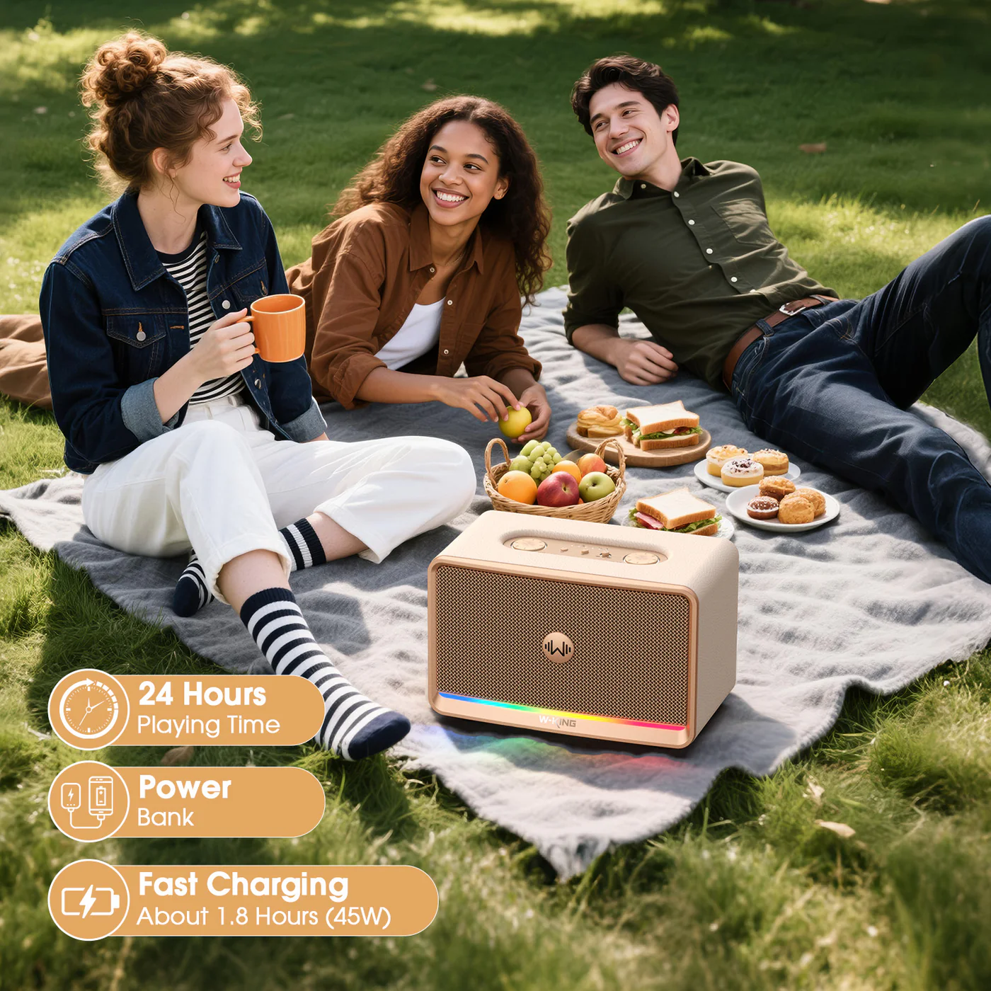 W-King H330 Portable Retro Speaker